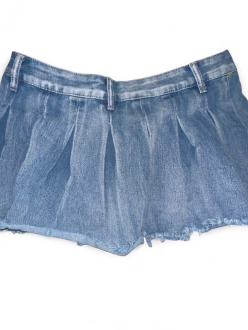 SHEIN Light Blue Pleated Denim Mini Skirt
